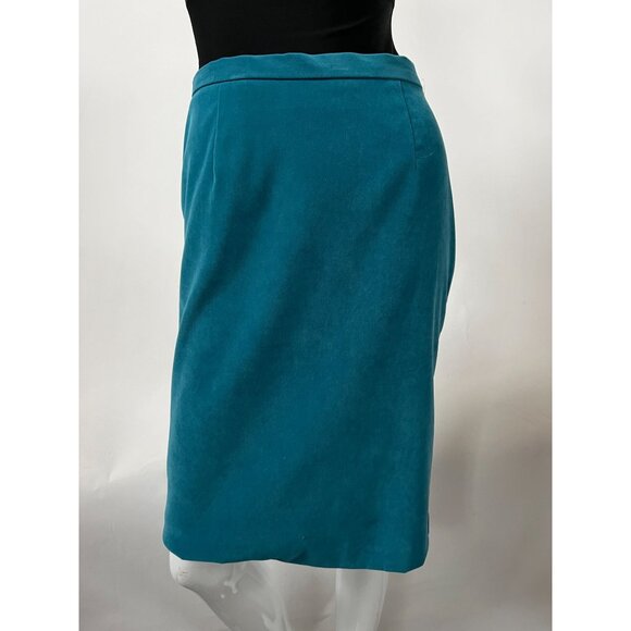 Leslie Fay Womens Turquoise Pencil Skirt 6P Polyester/Spandex Mid-Length - Picture 1 of 16